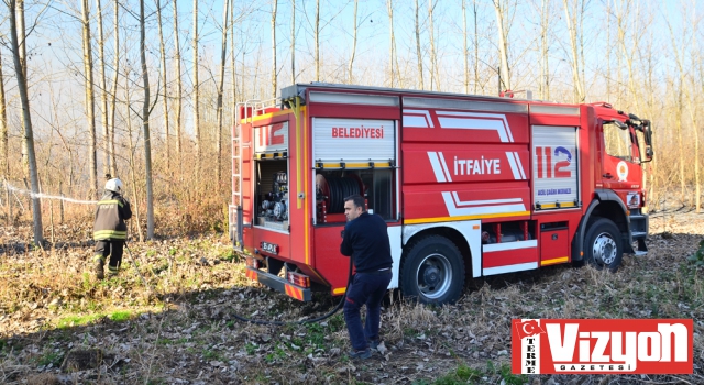 Anızı ateşe veren şahıs kavaklığı yakıyordu