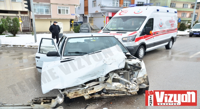 Terme’de trafik kazası: 1 yaralı