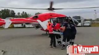 Ambulans helikopter 82 yaşındaki hasta için havalandı