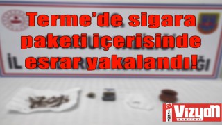 Terme’de sigara paketi içerisinde esrar yakalandı!