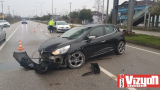 Terme’de trafik kazası: 1 yaralı