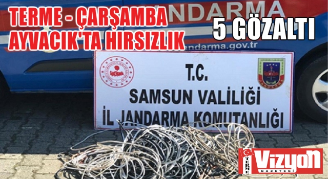 Samsun'da 3 ayrı hırsızlık olayı: 5 gözaltı