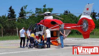 Ambulans helikopter Terme’deki hasta için havalandı