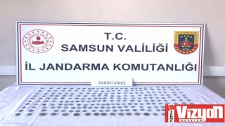 Terme’de jandarma tarihi sikke ele geçirdi