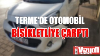 Terme’de otomobil bisikletliye çarptı!